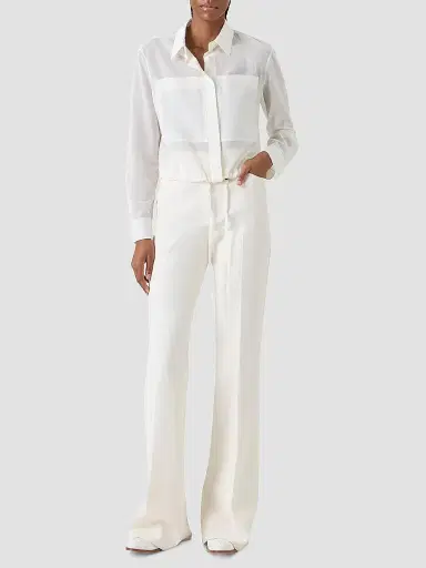 Akris Women's Cotton Button-Front Shirt - Ecru - Size 10 | Thumbnail 2