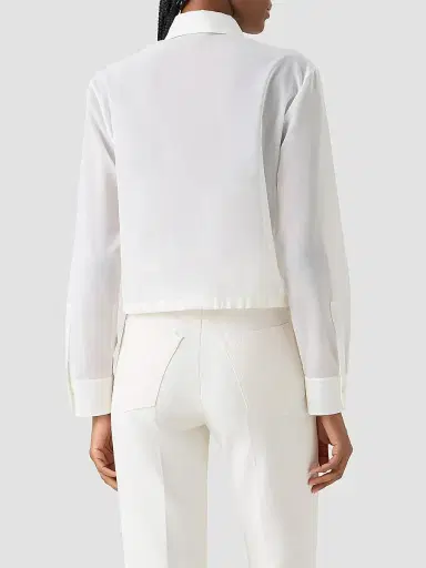 Akris Women's Cotton Button-Front Shirt - Ecru - Size 10 | Thumbnail 3