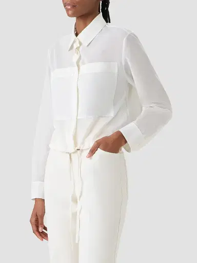 Akris Women's Cotton Button-Front Shirt - Ecru - Size 10 | Thumbnail 6