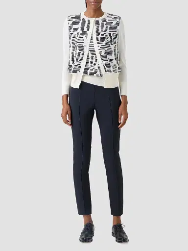 Akris Women's Printed Silk Long-Sleeve Cardigan | Thumbnail 2
