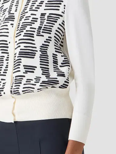 Akris Women's Printed Silk Long-Sleeve Cardigan | Thumbnail 5
