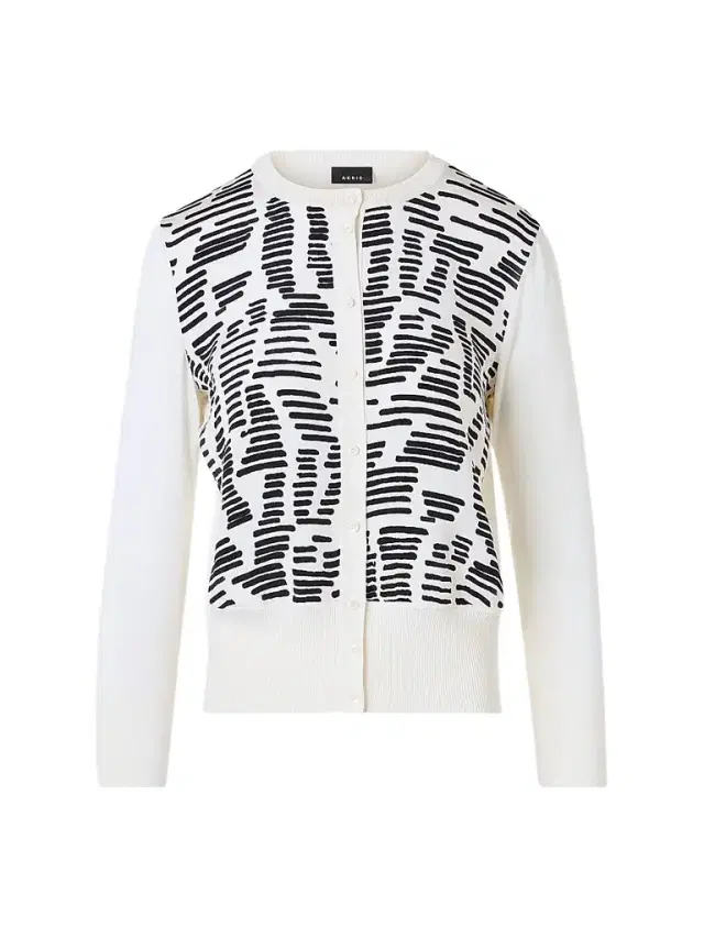 Akris Women's Printed Silk Long-Sleeve Cardigan - Ecru Black