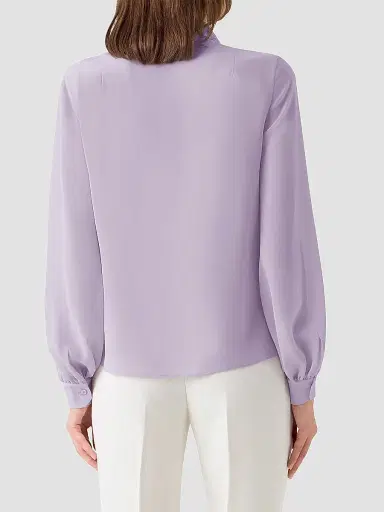 Akris Women's Silk Georgette Scarf Blouse - Malva - Size 16 | Thumbnail 3 Akris Women's Silk Georgette Scarf Blouse - Malva - Size 16 | Thumbnail 3