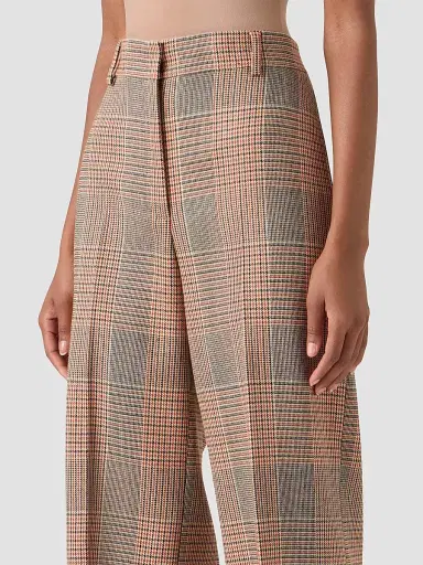 Akris punto Women's Chiaro Glen Check Virgin Wool-Blend Pants - Beige Mocca Orange - Size 16 | Thumbnail 4