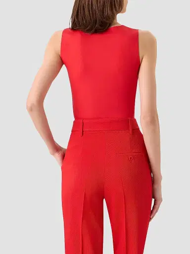 Akris punto Women's Stretch Jersey Sleeveless Top - Red - Size 16 | Thumbnail 3