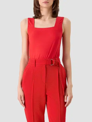 Akris punto Women's Stretch Jersey Sleeveless Top - Red - Size 16 | Thumbnail 4