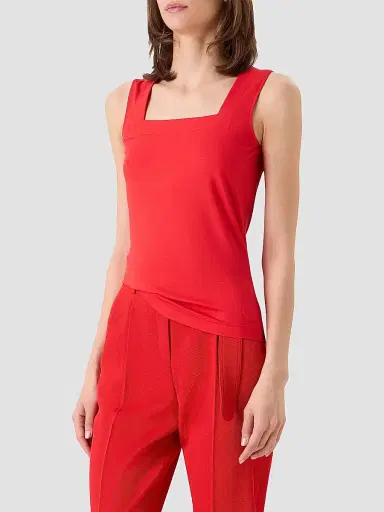 Akris punto Women's Stretch Jersey Sleeveless Top - Red - Size 16 | Thumbnail 6