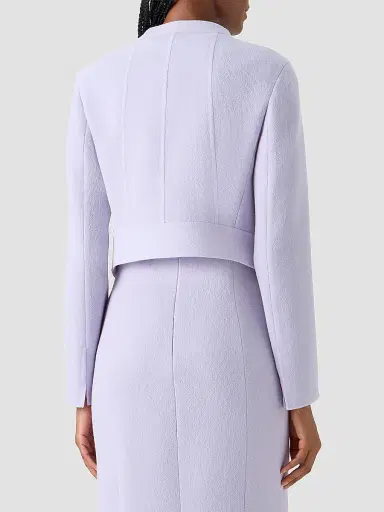 Akris Women's Hynora Asymmetric-Front Virgin Wool Jacket - Malva - Size 12 | Thumbnail 3