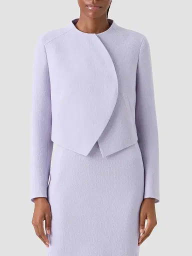 Akris Women's Hynora Asymmetric-Front Virgin Wool Jacket - Malva - Size 12 | Thumbnail 4