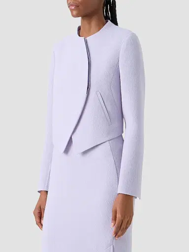 Akris Women's Hynora Asymmetric-Front Virgin Wool Jacket - Malva - Size 12 | Thumbnail 6