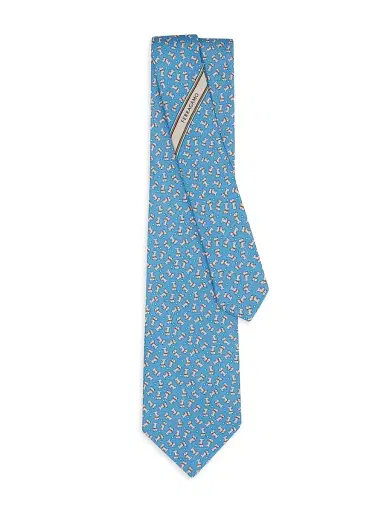 Ferragamo Men's Charlie-Print Silk Tie | Thumbnail 2 Ferragamo Men's Charlie-Print Silk Tie | Thumbnail 2