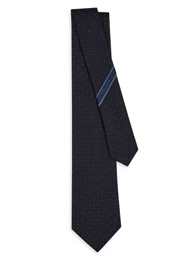 Ferragamo Men's Gancio Jacquard Woven Silk Tie - Blue Scuro | Thumbnail 3
