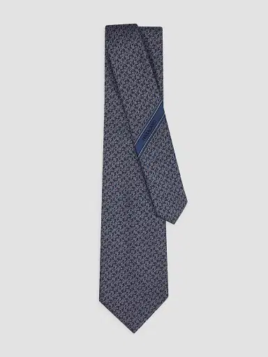 Ferragamo Men's Gancini Silk Jacquard Tie - Grigio | Thumbnail 3