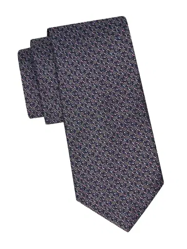 Ferragamo Men's Gancini Silk Jacquard Tie - Grigio | Thumbnail 1