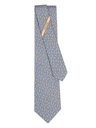 Ferragamo Men's Charlie-Print Silk Tie | Thumbnail 3 Ferragamo Men's Charlie-Print Silk Tie | Thumbnail 3