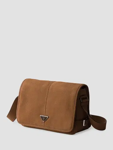 Prada Men's Nubuck Leather Shoulder Bag | Thumbnail 2