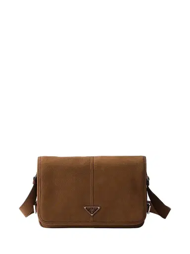Prada Men's Nubuck Leather Shoulder Bag | Thumbnail 1