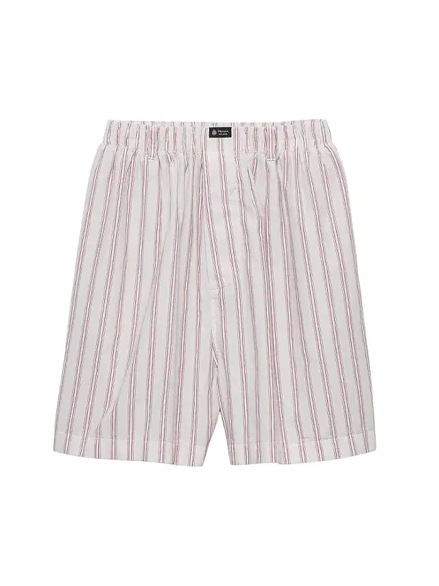 Prada Men's Poplin Bermuda Shorts - White Red