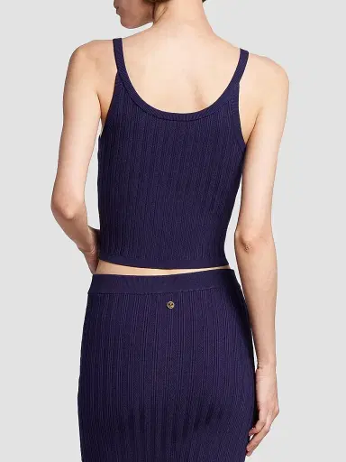 Versace Women's La Vacanza Mesh Rib-Knit Hardware Top - Purple - Size 12 | Thumbnail 5 Versace Women's La Vacanza Mesh Rib-Knit Hardware Top - Purple - Size 12 | Thumbnail 5