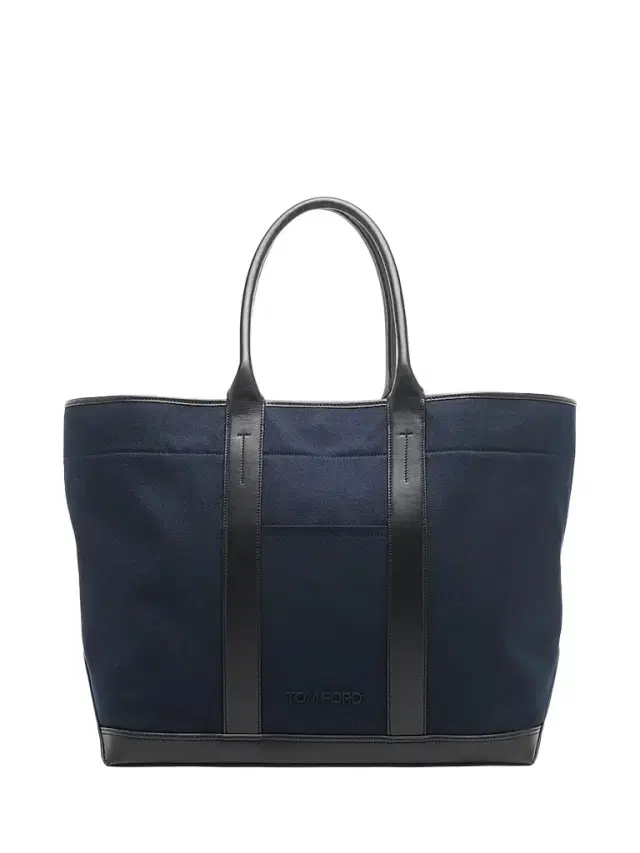 TOM FORD Men's Canvas & Leather  Tote - Navy Black