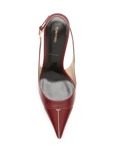 Tom Ford Women's 85MM Leather Slingback Pumps - Ruby Red - Size 10.5 | Thumbnail 4 Tom Ford Women's 85MM Leather Slingback Pumps - Ruby Red - Size 10.5 | Thumbnail 4