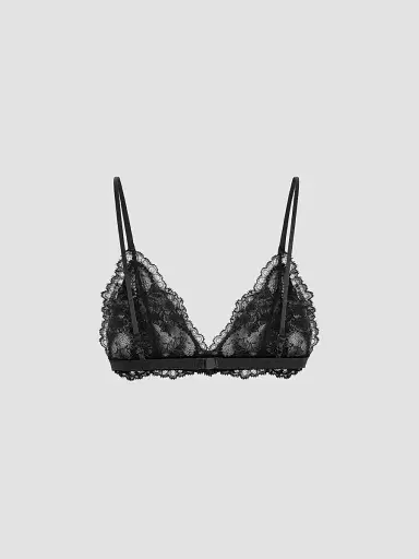 Dolce & Gabbana Women's Floral Lace Soft Cup Bra - Black - Size Large | Thumbnail 2