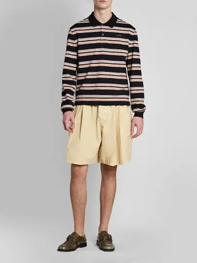 Marni Men's Striped Cotton Slim-Fit Polo Shirt - Pale Mint | Thumbnail 2