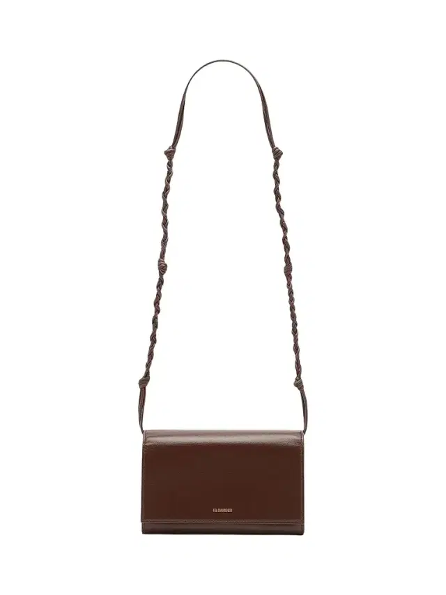 Jil Sander Women's Tangle Leather Wallet-On-Strap - Dark Earth