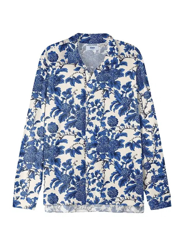 Men's Blue Marmaris High-Low Shirt - Blue