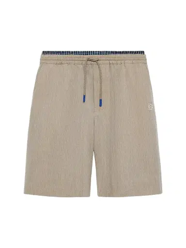Loewe Men's Layered-Waistband Cotton-Wool Blend Shorts | Thumbnail 1
