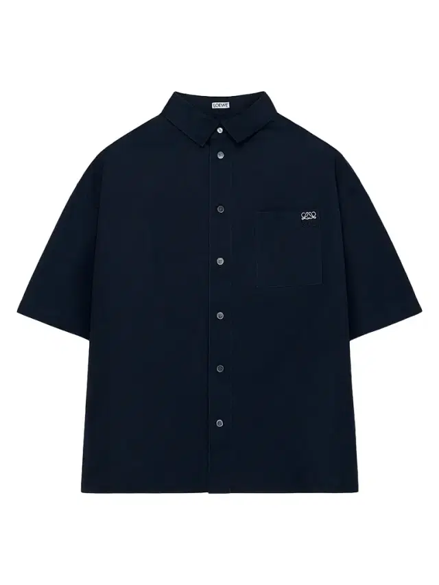 LOEWE Men's Anagram Pocket Short-Sleeve Shirt - Dark Navy