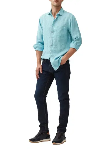 Rodd & Gunn Men's Coromandel Textured Shirt - Washed Teal - Size XL | Thumbnail 2 Rodd & Gunn Men's Coromandel Textured Shirt - Washed Teal - Size XL | Thumbnail 2