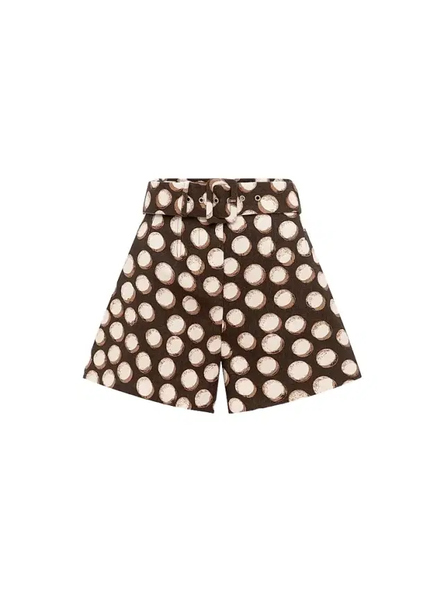 Women's Paula Polka Dot Linen Corset-Style Shorts - Chocolate