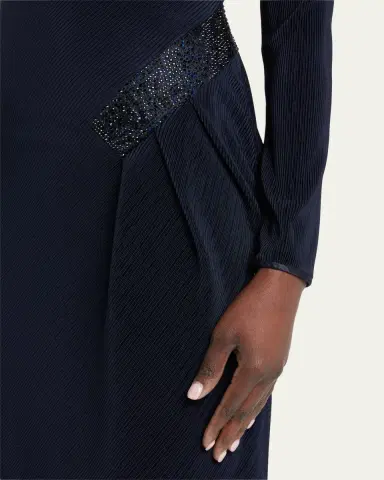 Giorgio Armani Jersey Dress w/ Beaded Hip Detail | Thumbnail 5 Giorgio Armani Jersey Dress w/ Beaded Hip Detail | Thumbnail 5