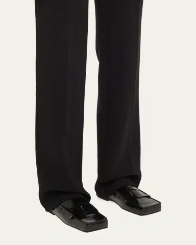 Jacquemus Leather Square-Toe Penny Loafers | Thumbnail 2