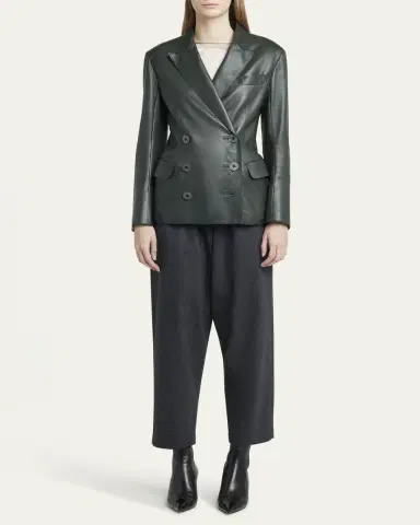 Giorgio Armani Tailored Leather Blazer Jacket | Thumbnail 2 Giorgio Armani Tailored Leather Blazer Jacket | Thumbnail 2
