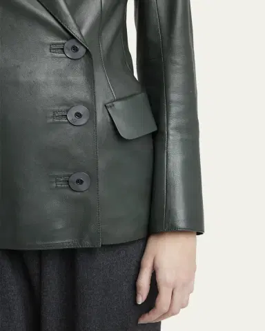 Giorgio Armani Tailored Leather Blazer Jacket | Thumbnail 5 Giorgio Armani Tailored Leather Blazer Jacket | Thumbnail 5