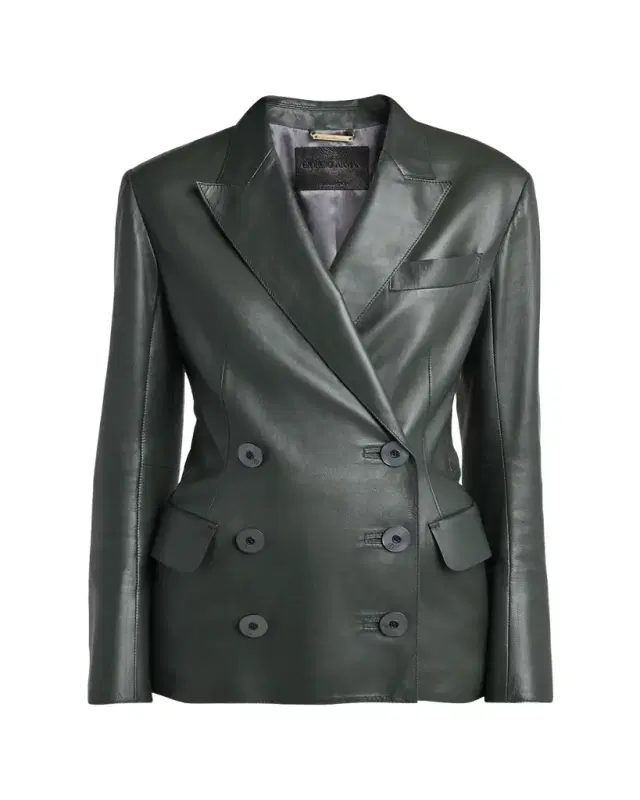 Tailored Leather Blazer Jacket