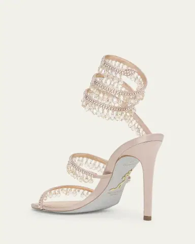 René Caovilla Chandelier Satin Snake Ankle Wrap Sandals | Thumbnail 4 René Caovilla Chandelier Satin Snake Ankle Wrap Sandals | Thumbnail 4