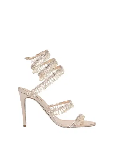 René Caovilla Chandelier Satin Snake Ankle Wrap Sandals | Thumbnail 1 René Caovilla Chandelier Satin Snake Ankle Wrap Sandals | Thumbnail 1