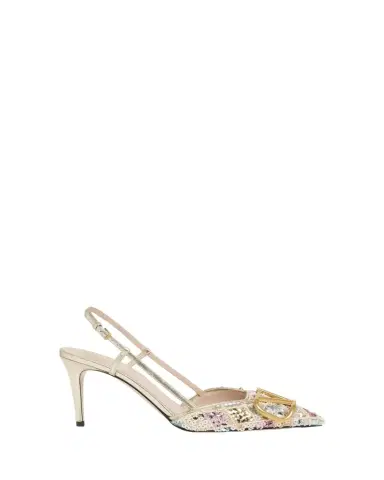 Valentino Garavani VLogo Signature Sequined Beaded Slingback Pumps | Thumbnail 1 Valentino Garavani VLogo Signature Sequined Beaded Slingback Pumps | Thumbnail 1
