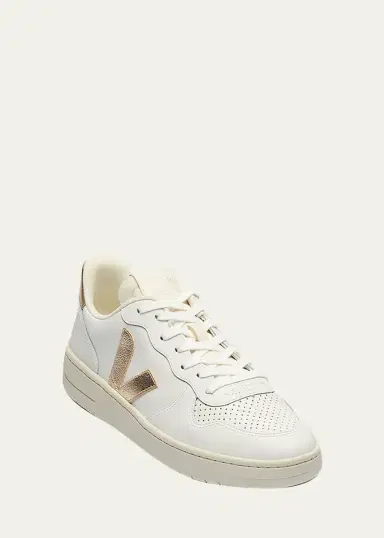 Veja V-10 Bicolor Leather Low-Top Sneakers | Thumbnail 5