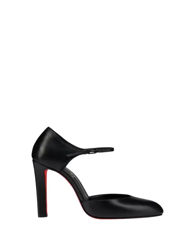Christian Louboutin 100mm Fanny Demie Leather Ankle-Strap Pumps