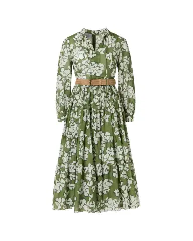 Akris punto Floral Cotton Muslin Tiered Midi Shirtdress | Thumbnail 1 Akris punto Floral Cotton Muslin Tiered Midi Shirtdress | Thumbnail 1