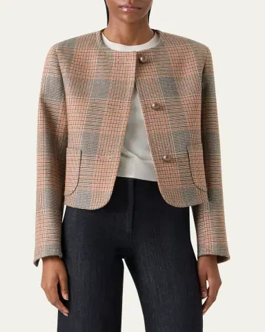 Akris punto Glen Plaid Wool Jacket | Thumbnail 4 Akris punto Glen Plaid Wool Jacket | Thumbnail 4