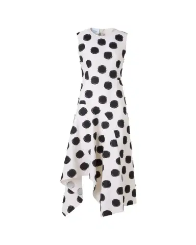 Akris punto Sleeveless Fringed Polka-Dot Jacquard Midi Dress | Thumbnail 1