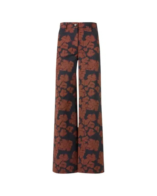 Akris punto Cooper Ikat Flower Pants in Cotton Canvas