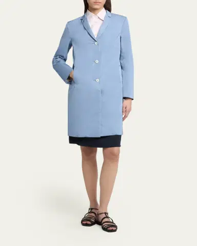 Jil Sander Silk-Blend Single-Breasted Long Coat | Thumbnail 2