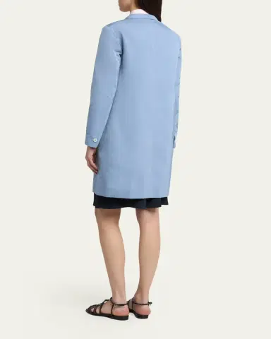 Jil Sander Silk-Blend Single-Breasted Long Coat | Thumbnail 3