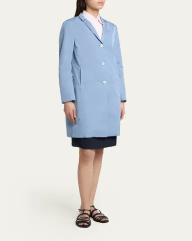 Jil Sander Silk-Blend Single-Breasted Long Coat | Thumbnail 4